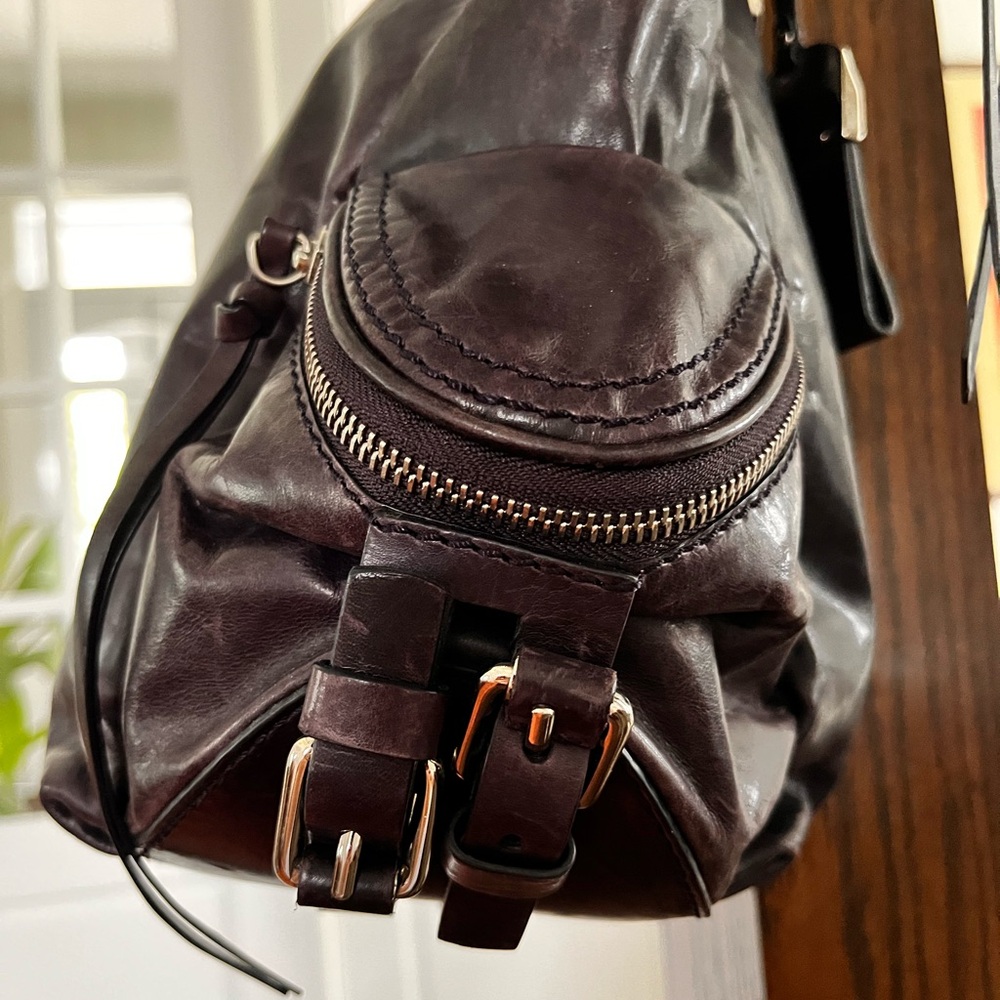 Francesco Biasia Leather Tote with Gold Hardware